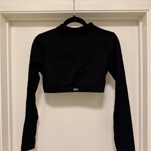 SET Active Black Long Sleeve Crop Top